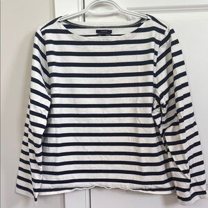 J. Crew Navy and White Striped Long Sleeve Tee